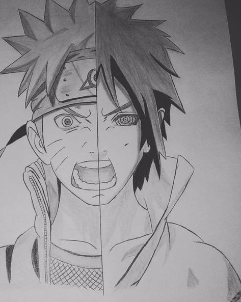 Naruto And Sasuke Drawing, Drawing Of Naruto, Sasuke Drawing, Naruto Painting, Naruto Sketch Drawing, Naruto Tattoo, Naruto Sketch, Naruto Drawings, Dessin Adorable