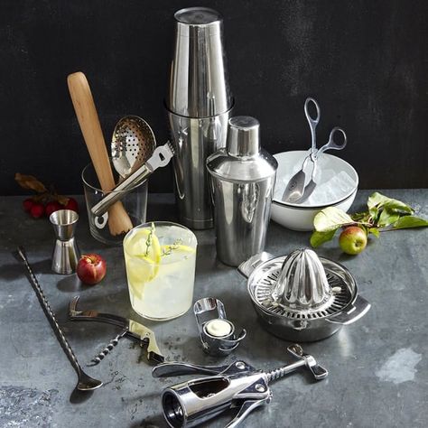 Cocktail Style: The Best Bar Tools Under $60 — Annual Guide 2016 | Apartment Therapy Main | Bloglovin’ Steel Bucket, Wood Platter, Bar Tool Set, Cocktail Shaker Set, Fancy Cocktails, Bar Spoon, Cocktail Accessories, Cocktail Shaker, Bar Tools