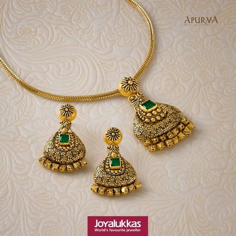 Pandal Set Gold, Pendal Set Design In Gold, Pendal Set, Dollar Chain, Vintage Indian Jewelry, Locket Earrings, Pendent Set, Jewelry Product Shots, Antique Necklaces Design