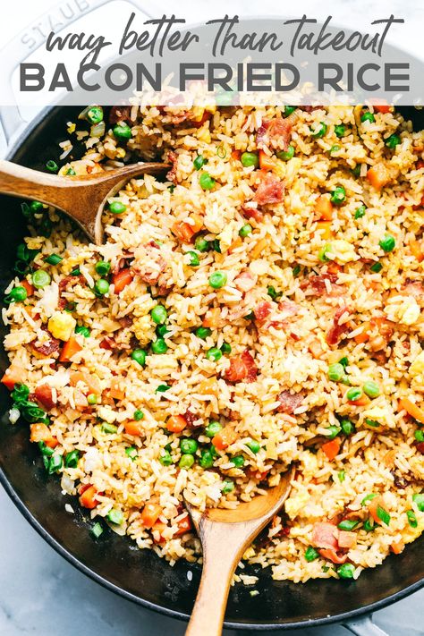 Bacon Fried Rice Recipe, The Best Fried Rice, Bacon Fried Rice, Best Fried Rice, Best Rice Recipe, Bacon Dishes, Bacon Fries, Better Than Takeout, Easy Bacon