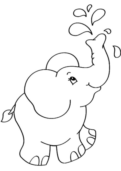 Baby elephant playing with water for kids. Free Printable Coloring Pages of Elephant download and print For Kids. Elephant Drawing For Kids, Baby Elephants Playing, Baby Elephant Drawing, Elephant Coloring, Elephant Printable, Baby Coloring Pages, Elephant Coloring Page, Elephant Images, Elephant Quilt