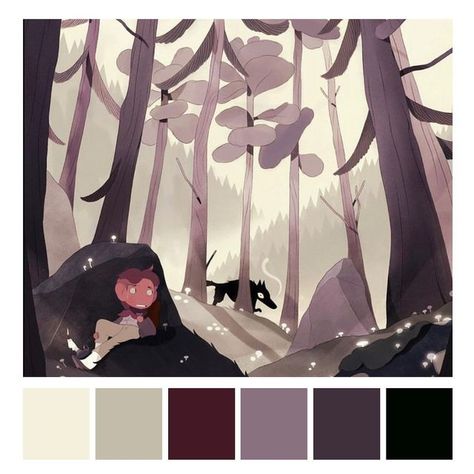 Illustration Color Palette Inspiration, Color Plate Colour Palettes, Dull Colour Palette, Character Color Palette Design Reference, Limited Palette Illustration, Dramatic Color Palette, Spooky Color Palette, Character Color Palette, Illustration Color Palette