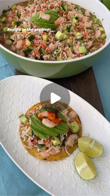 Nelly Valenzuela on Instagram: "Ceviche de Camarón y Jaiba - Shrimp and Imitation Crab Ceviche
This quick and easy Shrimp and Jaiba Ceviche is a perfect make-ahead meatless recipe.
#ceviche #cevichedecamaron #cevichedejalba #shrimpandcrabceviche #shrimpceviche #summerfood #daisymayscookingandmore #cevichedejaibaycamaron
#mexicanfood #food #foodie #foodies #foodiesofinstagram #recipe #recipes #cooking #instagramfood #instagramfoodie #instagramfoodies #instagramrecipes #instagramcooking #lent #lentfood #cuaresma #meatlessrecipes 

Ingredients/Recipe:
-2 Lbs Large cooked Shrimp cut into small pieces
-3 Lbs Imitation Crab, shredded
-1 1/2 Cups Fresh Lime Juice
-2 Diced English Cucumbers
-6 Diced Roma Tomatoes
-1 Diced Red or White Onion
-3 Diced Jalapeño Peppers, remove seeds
-1/2 Cup Finely C Jaiba Recipe Mexican, Jaiba Recipe, Shrimp And Crab Ceviche Recipe, Crab Ceviche, Corn Tostadas, Ceviche Ingredients, Jalapeño Peppers, Cooked Shrimp, Chili Lime Seasoning