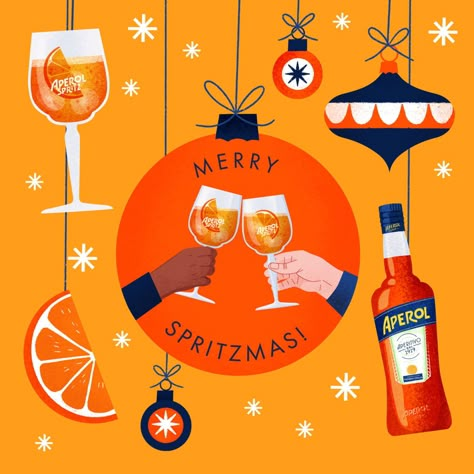 Aperol Christmas Cards - Making Pictures Noel Illustration, Illustration Christmas, Christmas Card Inspiration, Cards Making, Christmas Cocktails, Christmas Banners, Aperol Spritz, Card Inspiration, Christmas Spirit