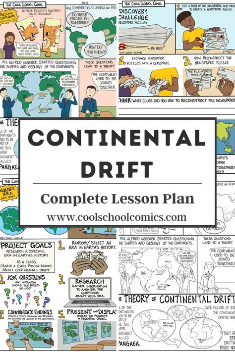 If you have a handful of reluctant readers in your classroom, this hands-on continental drift lesson plan is the answer to your struggles. This package includes Google slides, activities, projects, and content. Everything is in a comic-style format making the reading and instructions accessible to a wider range of readers. Your learners will love learning about continental drift with this complete lesson plan. Visual Learning Strategies, Earth Science Activities, Science Comics, Fun Stem Activities, Middle School Science Teacher, Continental Drift, Stem Classroom, Interactive Science Notebook, Reluctant Readers