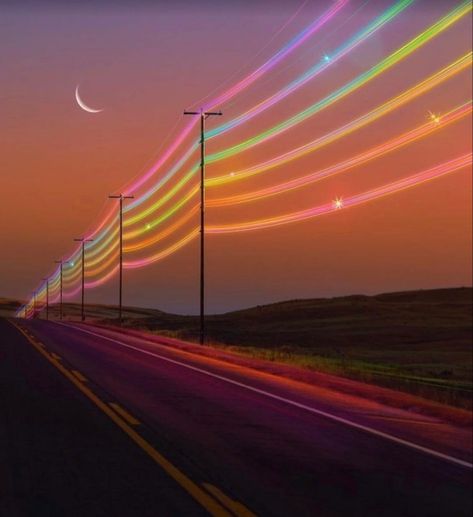 Street Lights, Rainbow Aesthetic, 판타지 아트, Alam Yang Indah, Aesthetic Images, Sky Aesthetic, Rocks And Minerals, Aesthetic Photo, Phone Backgrounds