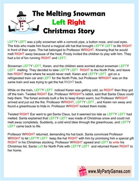 5 Free Printable Christmas Left Right Games for Adults and Kids Christmas Games Left Right Game, Christmas Game Left And Right, ‘‘twas The Night Before Christmas Left Right Game, Left Right Christmas Game Church, Christmas Left And Right Story, Left To Right Game, Left Right Christmas Game Free Printable Holiday Parties, Left Right Pass The Gift Game Christmas, Left And Right Christmas Story