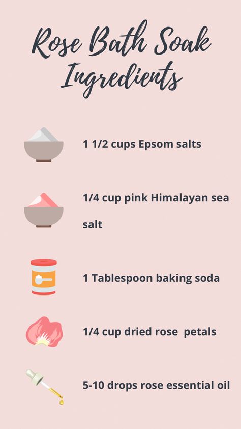 How To Bath Properly, Rose Bath Salts Diy, Floral Bath Soak, Spiritual Cleansing Bath, Body Scrub Homemade Recipes, Epsom Salt Scrub, Cleansing Bath, Bath Soak Recipe, Scrub Homemade