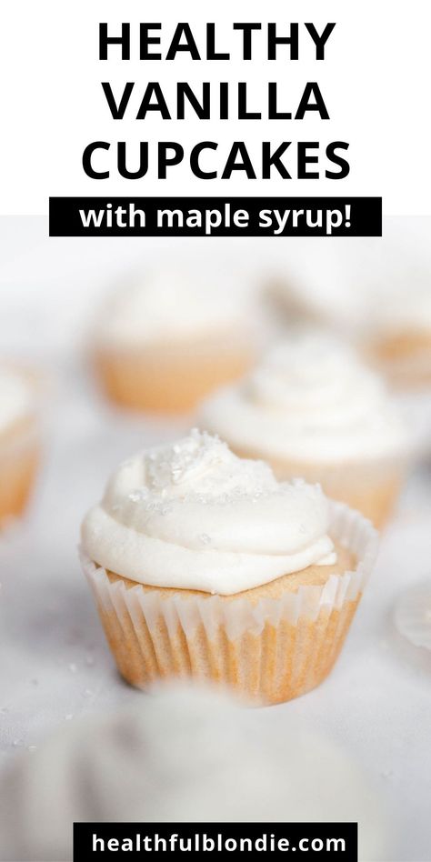 Clean Cupcakes Recipes, Oat Flour Cupcake Recipes, Easy Healthy Cupcakes, Healthy Vanilla Muffins, Low Calorie Cupcake Recipes, Low Cal Cupcakes, Oat Flour Cupcakes, Healthy Cupcakes Clean Eating, Health Cupcakes