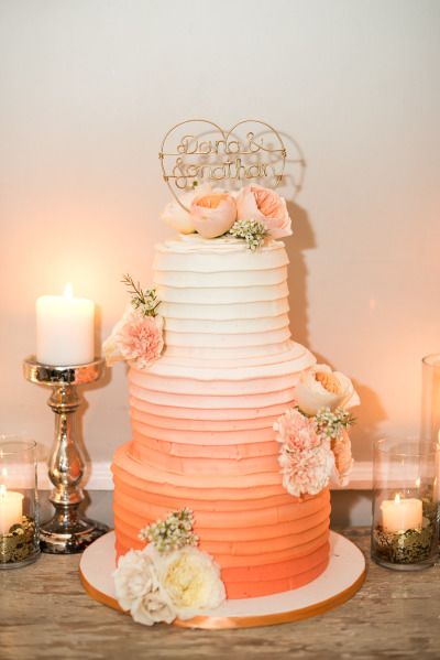 Wedding Cake Ombre, View Photography, Ombre Wedding, Peach Cake, Ombre Cake, Turquoise Wedding, Coral Wedding, Sunset Wedding, Future Wedding Plans