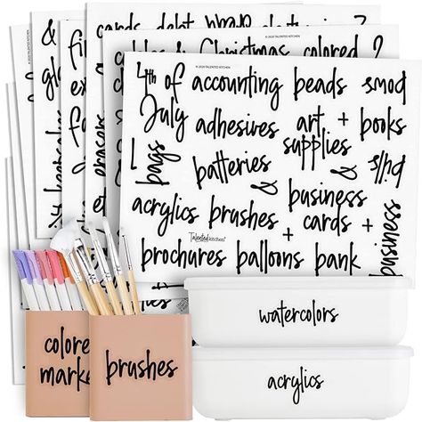 Amazon.com : Talented Kitchen 212 Office and Craft Labels, Preprinted Water Resistant Stickers for School Classroom and Home Organization : Office Products Craft Room Labels, Craft Labels, Stickers For School, Messy Handwriting, Organization Office, Kitchen Shapes, Office Labels, Craft Label, Kitchen Labels