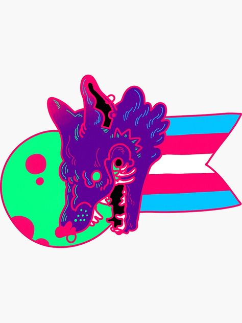 "Trans Werewolf" Sticker for Sale by AEMontgomery | Redbubble Trans Werewolf, Window Shopping, Shop Window, Birthday, For Sale, Design, Art