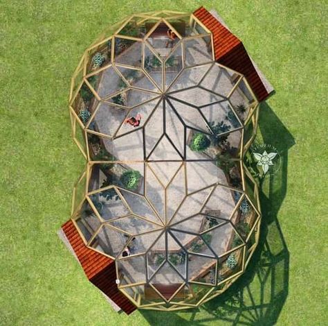 Geometric Dome Greenhouse, Circle Greenhouse, Trillium Domes, Circular Houses, Globe Projects, Peony Farm, Geometric Dome, Round House Plans, Dome Greenhouse