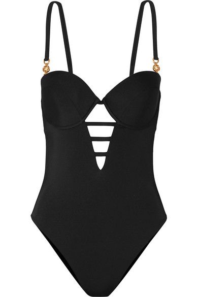 Versace Swimwear, Poolside Glamour, Cutout Swimsuit, Bathing Suits One Piece, Curvy Swimwear, Sophie Buhai, Lingerie For Women, Swimsuit Black, Cut Out Swimsuits