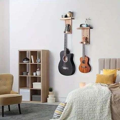 Ukulele Wall Mount, Guitar Wall Mount, Guitar Hook, Guitar Headstock, Guitar Slides, Guitar Wall Hanger, Guitar Rack, Wood Guitar, Guitar Hanger