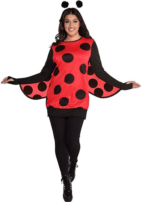 Amazon.com: amscan Love Bug Halloween Costume for Women, Standard Size, Includes Headband, Tunic with Spotted Wings : Clothing, Shoes & Jewelry Love Bug Costume, Bug Costume, Ladybug Costume, Role Play Costume, Red Polka Dot Dress, Red Tunic, Love Bug, Costume Themes, Halloween Costume Accessories