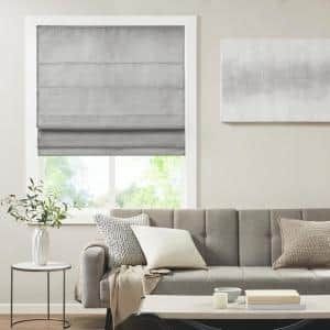 Chicology Runway Ready-Made Grey Cordless Light Filtering Magnetic Fabric Roman Shade 31 in. W x 64 in. L RMRG3164 Standard Window Sizes, Room Darkening Shades, Cordless Roman Shades, Privacy Panels, Roman Shade, Window Sizes, Window Insulation, Madison Park, Shades Blinds