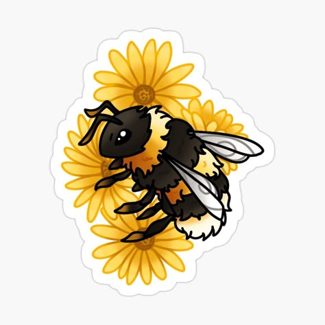 Get my art printed on awesome products. Support me at Redbubble #RBandME: https://www.redbubble.com/i/sticker/A-cute-little-bee-by-LykkeEline/149952682.EJUG5?asc=u Bee Scrapbook, Bee Decals, Bee Clipart, Novel Cover, Doodles Drawings, Bee Sticker, Nature Stickers, Cute Doodles Drawings, Aesthetic Stickers