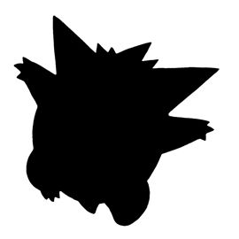 Pokemon - Gengar Stencil | Free Stencil Gallery Gengar Stencil, Gengar Silhouette, Pokemon Silhouette, Pokemon Stencils, Pokemon Tattoos, Pokemon Themed Party, Scroll Art, Free Stencils Printables, Gengar Pokemon