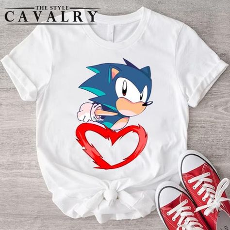 Cute Sonic Heart Sonic Valentines T-Shirt Gift For Boys Sonic Heart, Sonic Valentines, Cute Sonic, Kids Valentines Shirts, Valentines Ideas, Kid Clothes, Gift For Boys, Valentine T Shirts, Valentines For Boys