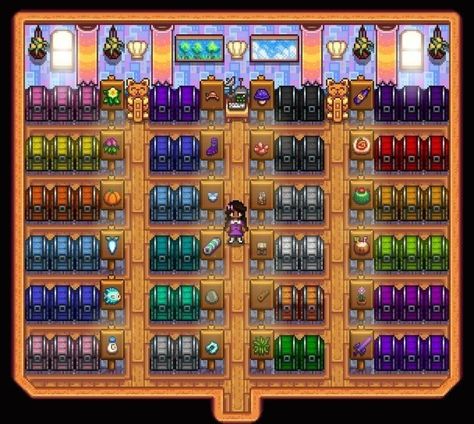 Bee House Layout Stardew, Stardew Valley Hidden Items, Stardew Valley Cubby Design, Stardew Valley Starter Farm Layout, Stardew Nursery Design, Stardew Slime Hutch Layout, 4 Corners Farm Stardew Layout, Stardew Valley House Interior Vanilla, Stardew Valley Wilderness Farm