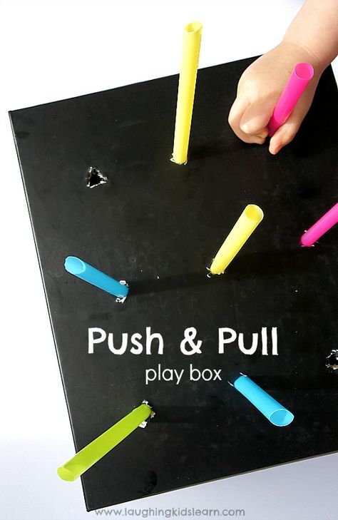 Push and pull homemade toy box for children Toys Topic, School Toys, Fine Motor Development, Fine Motor Activities For Kids, Push And Pull, Motor Development, Fine Motor Skills Activities, Motor Skills Activities, Homemade Toys