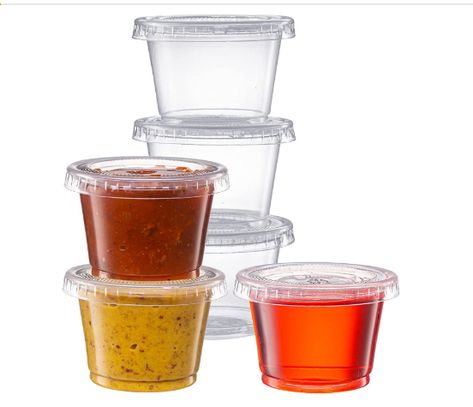 Cups with Lids, Small Plastic Condiment Containers for Sauce, Salad Dressings, Ramekins, & Portion Control Jello Shot Cups, Condiment Containers, Small Plastic Containers, Unicorn Decor, Plastic Containers With Lids, Jello Shot, Shot Cups, Cups With Lids, Clear Plastic Containers