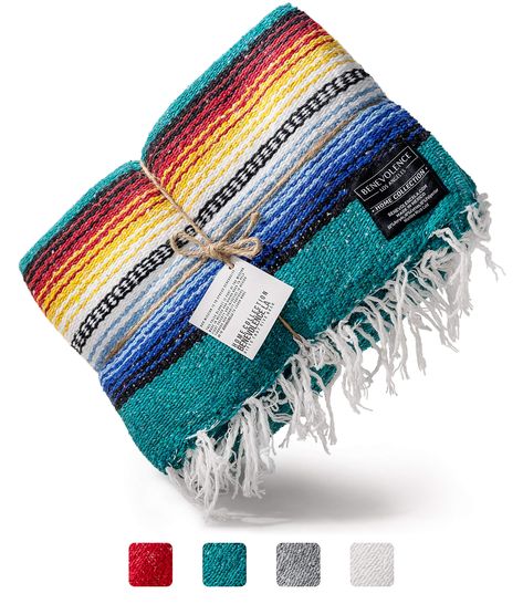 Premium Mexican Blanket | Authentic Hand Woven Falsa Blanket and Yoga Blanket, Made by Traditional Mexican Artisans | Perfect Camping Blanket, Beach Blanket, Picnic Blanket, Car Blanket Park Blanket, Serape Blanket, Car Blanket, Yoga Blanket, Blanket Picnic, Mexican Blanket, Outdoor Blankets, Boho Throw Pillows, Saddle Blanket