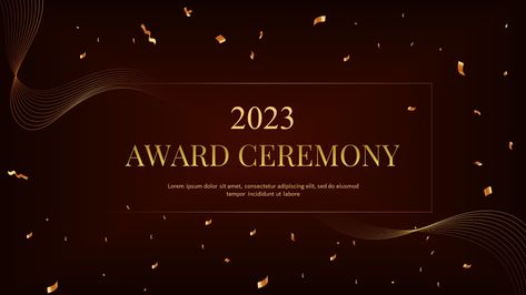 The Award Ceremony PowerPoint template is a visually stunning and engaging presentation template designed to make your company's award ceremony presentation memorable. The template consists of four slides with a unique color density variant, including brownish red, dark red, dark brownish, and black backgrounds. Each slide has glittering color effects, adding a touch to the The post Awards Ceremony PowerPoint Template appeared first on SlideBazaar. Award Ceremony, Company Branding, Red Dark, Powerpoint Design, Color Effect, Awards Ceremony, School College, Presentation Template, Unique Colors