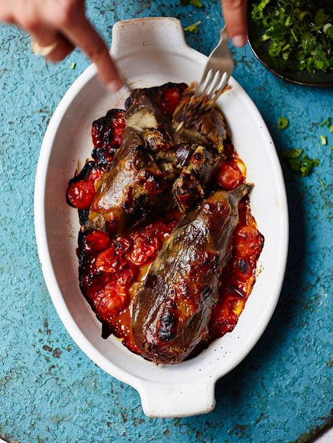 Whole Roasted Miso Aubergine | Vegetables Recipes | Jamie Oliver Georgina Hayden, Miso Aubergine, Aubergine Recipe, Jamie Oliver Recipes, Healthy Veggies, Eggplant Recipes, Food Articles, Jamie Oliver, Vegetable Dishes