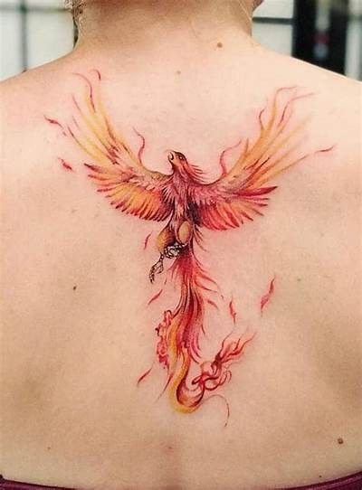 Greek Goddess Tattoo, Magic Watercolor, Fenix Tattoo, Rising Phoenix Tattoo, Phoenix Tattoo Feminine, Harley Tattoos, Small Phoenix Tattoos, Floral Back Tattoos, Phoenix Bird Tattoos