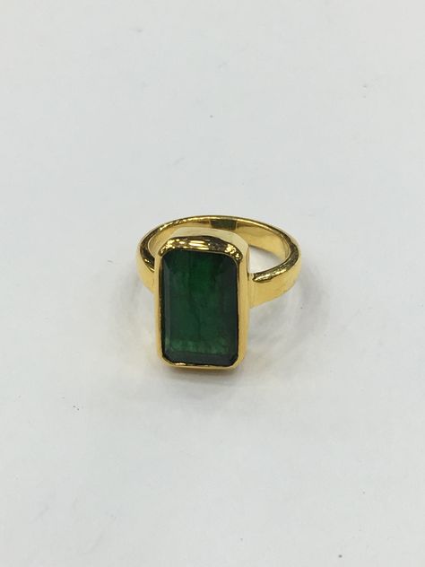 Emerald Ring set in 18kt Yellow Gold. Mercury gemstone to be worn on Wednesday in your little finger. Will help you communicate better with confidence. #emeraldjewelry #emeraldring #goldjewelry #gemstonejewelry Rings For Boys, Emerald Ring Design, Stone Ring Design, Onyx Ring Men, Hand Jewelry Rings, Emerald Stone Rings, Cool Rings For Men, Communicate Better, Ring Boy