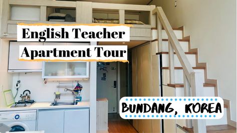 Check out our apartment in Korea! We’re a couple teaching English and were provided a beautiful loft apartment with an amazing view! Korean Loft Apartment, Apartment In Korea, Korea Apartment, Korean Apartment, Apartment Loft, Living In Korea, Apartment Tour, Korea Travel, Loft Apartment