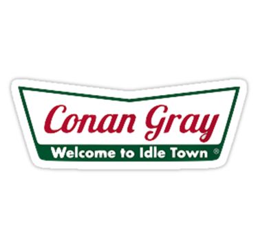 Idle Town, Proper English, Conan Gray Aesthetic, Sticker Template, Gray Aesthetic, Name Stickers, Conan Gray, Album Songs, Water Bottle Stickers