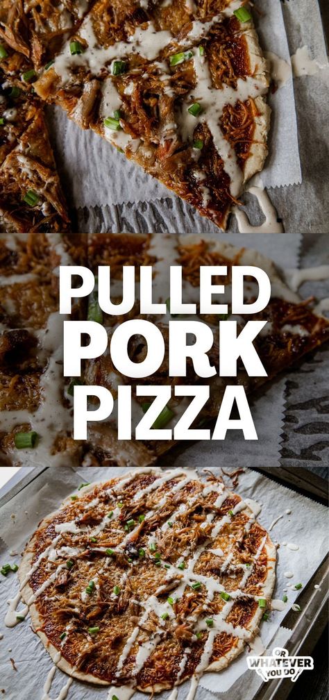 Pulled Pork Pizza Pulled Pork Pizza Recipe, Prime Rib Recipe Easy, Leftover Prime Rib Recipes, Pork Pizza, Smoked Dishes, Pulled Pork Pizza, White Pizza Sauce, Pulled Pork Nachos, Outdoor Cooking Recipes