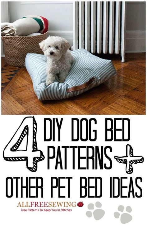 Learning how to make a dog bed can be easy and with so many DIY dog bed and DIY cat bed tutorials, there is no need to head to the store to purchase your little friend a place to snuggle into every night. Pet owners will love all of the DIY pet bed options provided in 4 DIY Dog Bed Patterns + 6 Other Pet Bed Ideas. Dog Bed Sewing Pattern, Dogs Bed, Diy Cat Bed, Diy Pet Bed, Dogs Diy Projects, Patterns Printable, Diy Dog Bed, Dog Projects, Animal Projects