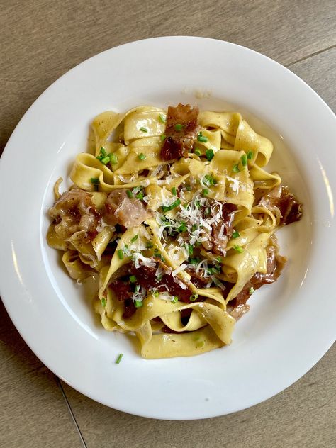 Proscuitto Pasta, Evan Funke, Bucatini Recipes, Tagliatelle Recipe, Prosciutto Pasta, Summertime Recipes, Butter Pasta, Lemon Salt, Lemon Pasta