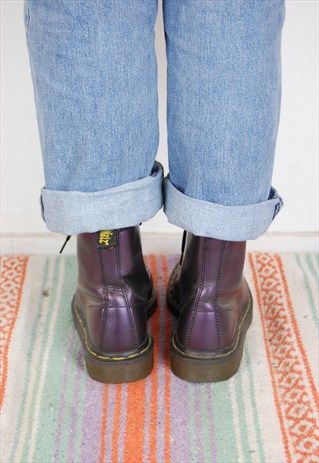 Purple Doc Martens Outfit, Purple Doc Martens, Purple Dr Martens, Martens Outfit, Dr Martens Outfit, Purple Boots, Purple Outfits, Boots Uk, Women Boots