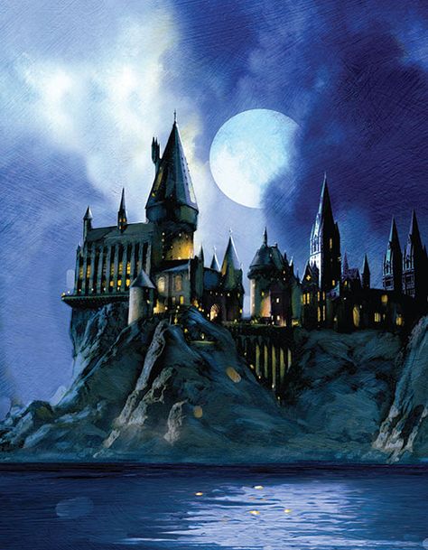 Harry Potter Canvas Painting, Hogwarts Painting, Harry Potter Castle, Anime Sasuke, Harry Potter Hogwarts Castle, Harry Potter Painting, Images Harry Potter, Harry Potter Artwork, Hogwarts Castle