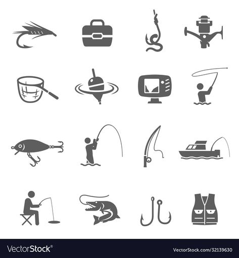 Fishing Doodles, Fishing Icon, Camping Activity, Vector Line Art, Fish Icon, Line Art Illustration, Vector Line, Tokio Revengers, Fish Illustration