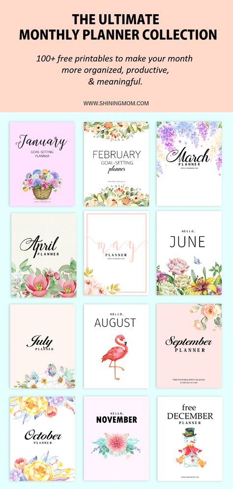 monthly planner free printables Free Printable Monthly Planner, October Planner, December Planner, Monthly Planner Template, Monthly Planner Printable, Pretty Planners, Printables Free, Planner Pdf, Planner Printables Free