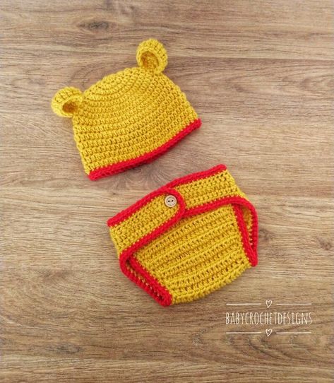 Crochet Newborn Outfits Free Pattern, Crochet Diaper Cover Free Pattern, Crochet Bear Hat, Crochet Newborn Outfits, Crochet Baby Photo Prop, Crochet Baby Costumes, Diaper Cover Pattern, Crochet Newborn Hat, Crochet Diaper Cover