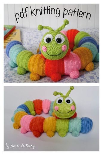 Cuddly Caterpillar Toy Knitting Pattern Caterpillar Knitting Pattern Free, Knitted Caterpillar Free Pattern, Knitted Worm Pattern, Crochet Catapillar Pattern Free, Knitted Caterpillar, Knitted Flower Pattern, Baby Hat Knitting Patterns Free, Caterpillar Toys, Caterpillar Craft