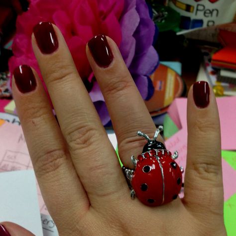 Ladybug Ring, Ladybug Jewelry, A Ladybug, Ceramic Necklace, Funky Jewelry, Cute Little Things, Nail Color, Dream Jewelry, Jewelry Inspo