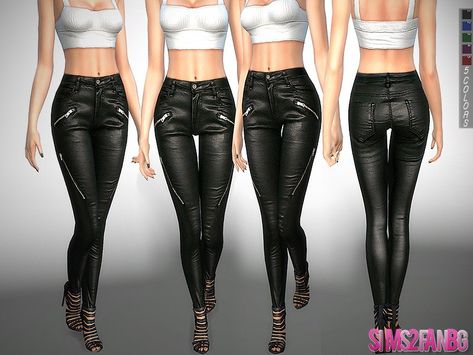 307 - Leather Pants - The Sims 4 Catalog Sims 4 Leather Pants, Sims 4 Cc Shoes, Sims 4 Cc Skin, Sims 4 Teen, Leather Pants Women, Leather Jeans, Swimwear Sets, Sims 4 Cc Finds, Sims 4 Clothing