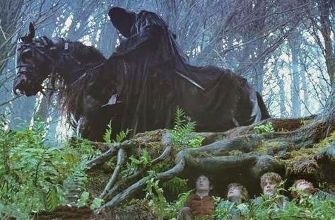 Black Rider in Fellowship of the Ring. For me the Black Riders are the scariest thing ever! Black Rider, Hobbit Hole, Military Humor, Fellowship Of The Ring, Jrr Tolkien, Dark Lord, Love Movie, Middle Earth, The Rings