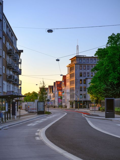 Dawn at the Friedrich-Verleger-Straße. Germany Streets, Bielefeld Germany, Photography Fujifilm, Emoji Stories, Early Morning Walk, Dawn Photography, Walking City, City Library, Morning Walk