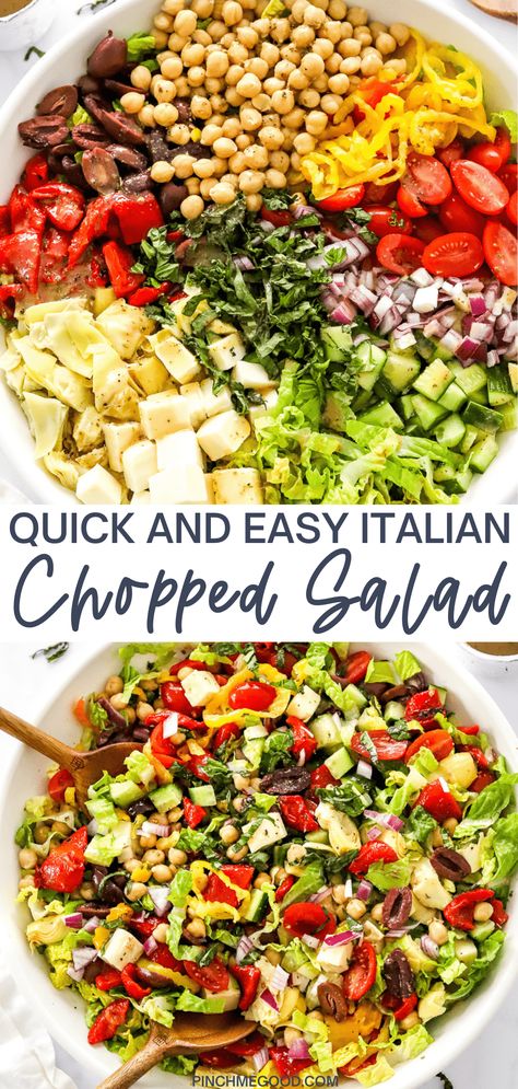 Chopped Salads, Italian Salad Recipes, Chopped Salad Recipes, Antipasto Salad, Italian Chopped Salad, Healthy Italian, Vegetable Farming, Vegetarian Salads, Italian Salad