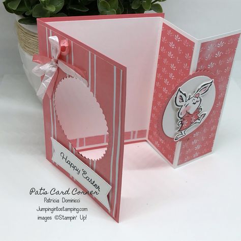 Playing In The Rain, Diy Greeting Cards, Fancy Fold Card Tutorials, Homemade Greeting Cards, Card Folds, Interactive Cards, Shaped Cards, Fold Cards, Spring Cards