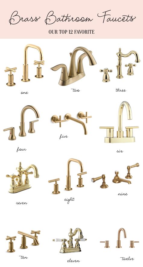 Brass Bathroom Fixtures Faucets, Modern Bathroom With Gold Fixtures, Kohler Brass Shower Fixtures, Satin Brass Bathroom Fixtures, Brass Bathroom Ideas, Vanity Faucets Bathroom, Gold Bathroom Fixtures, Bathroom Industrial Chic, Brass Bathroom Fixtures